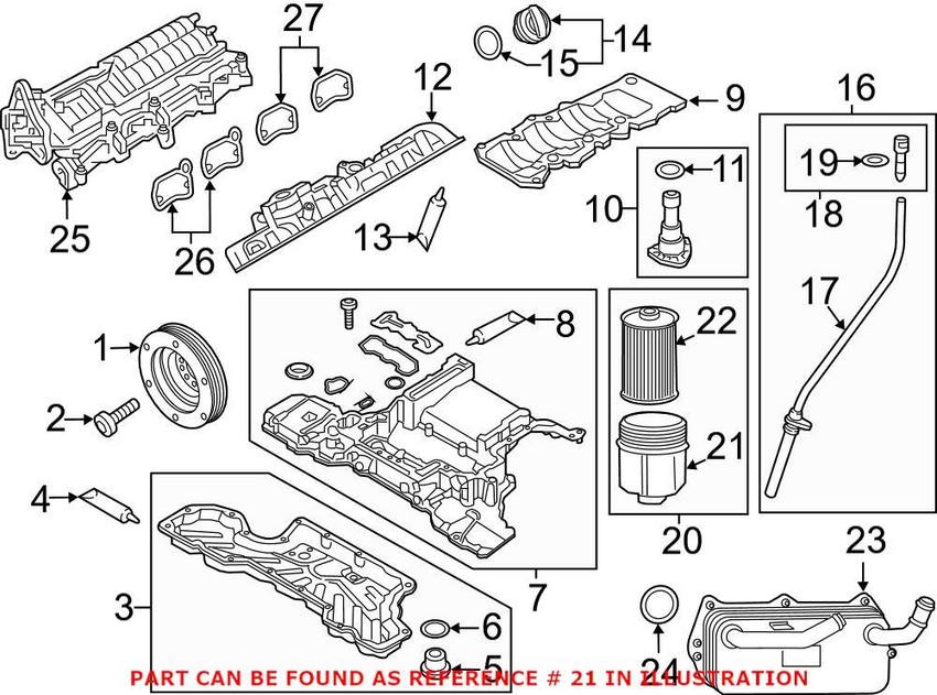 Audi Engine Oil Filter Housing Cover 079115433C